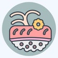 Icon Ike. related to Sushi symbol. color mate style. simple design editable. simple illustration