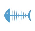 Icon illustrated fish skeleton