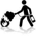 Extinguishing fire icon