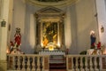 Icon with the image of the holy apostles with marble statues in the Abbazia delle Tre Fontane, in the martyrdom of the apostle Pau