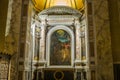 Icon with the image of the holy apostles with marble statues in the Abbazia delle Tre Fontane, in the martyrdom of the apostle Pau