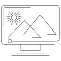 Icon of image processing, representing photo editing, image enhancement