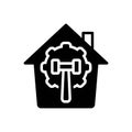 Black solid icon for Improvements, home and building