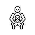 Black line icon for Inappropriate, unfair and molest Royalty Free Stock Photo