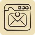 Icon Inbox Mail. related to Communication symbol. hand drawn style. simple design . simple illustration