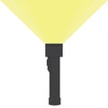 Icon included flashlight with light. Flashlight in flat style.