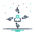 Mix icon for Indirect, unobserved and person Royalty Free Stock Photo