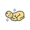 Color illustration icon for Infants, baby and sleeping