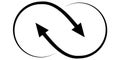 Icon infinite sign of two arrows, sync recycle, interaction synergy logo