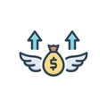 Color illustration icon for Inflation, monetary and economic