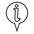 Icon information pointer letter i, speech bubble information sign Royalty Free Stock Photo
