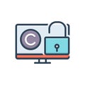 Color illustration icon for Infringe, outstep and technology Royalty Free Stock Photo