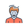 Color illustration icon for Innocent, candid and guilt