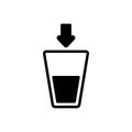 Black solid icon for Into, inside and water Royalty Free Stock Photo