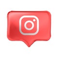 Icon instagram rendering background design 3d