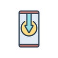 Color illustration icon for Install, electronic and gadget