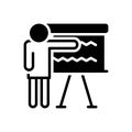 Black solid icon for Instructors, trainer and coach