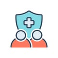 Color illustration icon for Insurance, guarantee and medical