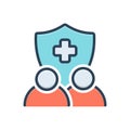 Color illustration icon for Insurance, guarantee and medical Royalty Free Stock Photo