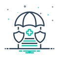 Mix icon for Insurance, health and policy Royalty Free Stock Photo