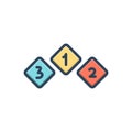 Color illustration icon for Integer, integral number and number