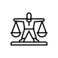 Black line icon for Integrity, legal and honest