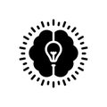 Black solid icon for Intellectual, mental and education Royalty Free Stock Photo