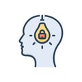 Color illustration icon for Intellectual, mental and cerebral