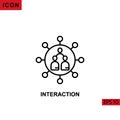 Icon interaction. Outline, line or linear vector icon symbol sign collection