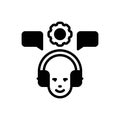 Black solid icon for Interpreting, helper and service