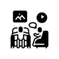 Black solid icon for Interview, client and talking Royalty Free Stock Photo