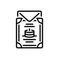 Black line icon for Invitation, invite and card Royalty Free Stock Photo