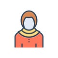 Color illustration icon for Iraqi, homeless and migrant