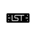 Black solid icon for Ist letter, font and alphabet Royalty Free Stock Photo