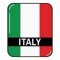 Icon with the Italian flag in linear flat style. A design concept for the websites and polygraphy. Royalty Free Stock Photo