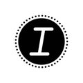 Black solid icon for Italic, font and letter Royalty Free Stock Photo