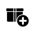 Black solid icon for Item, box and object Royalty Free Stock Photo