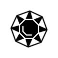 Black solid icon for Jade, citrine stone and diamond