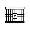 Black line icon for Jail, prison and criminal