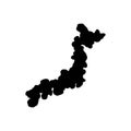 Black solid icon for Japan, map and tokyo Royalty Free Stock Photo