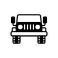 Black solid icon for Jeep, automobile and transportation