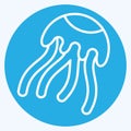 Icon Jellyfish. related to Poison symbol. blue eyes style. simple design editable. simple illustration
