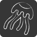 Icon Jellyfish. related to Poison symbol. chalk Style. simple design editable. simple illustration