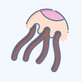 Icon Jellyfish. related to Poison symbol. doodle style. simple design editable. simple illustration