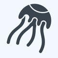 Icon Jellyfish. related to Poison symbol. glyph style. simple design editable. simple illustration