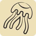 Icon Jellyfish. related to Poison symbol. hand drawn style. simple design editable. simple illustration