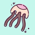 Icon Jellyfish. related to Poison symbol. MBE style. simple design editable. simple illustration