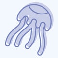 Icon Jellyfish. related to Poison symbol. two tone style. simple design editable. simple illustration