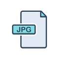 Color illustration icon for Jpg, extension and folder Royalty Free Stock Photo