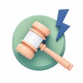 An icon of a judge\'s gavel being struck Royalty Free Stock Photo